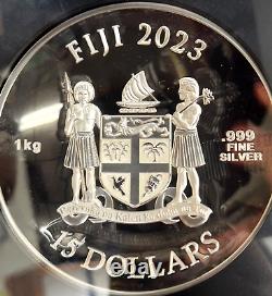 2023 Fiji Egyptian Dragon 1 Kilo. 999 Silver Ngc Pf-70 First Day! 200 Minted