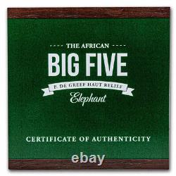 2023 Ivory Coast 2 kilo Antique Silver Big Five Africa Elephant SKU#281157