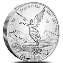 2023 Libertad 1 Kilo Silver Coin. 999 BU In Capsule, Banco de México
