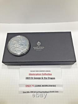 2023 Masterpiece St George & the Dragon One Kilo Silver Proof Coin-MINTAGE 75
