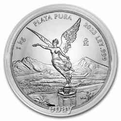 2023 Mexico Libertad KILO coin 32.15oz. 999 Silver BU in Capsule Banco De Mexico