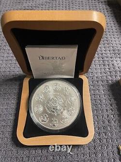 2023 Mexico silver Reverse Proof Like Libertad 1 Kilo Wood Box WithCOA