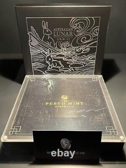 2023 Perth Lunar Year of the Rabbit 1 Kilo Kg Silver with 1 Gram Gold Privy NGC 70