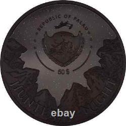2023 Python Hunters By Night 1 Kilo Silver Coin $50 Palau Obsidian Black JP372