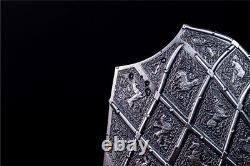 2023 South Korea Trellised Targe Shield 1 Kilo Silver Antiqued Stacker