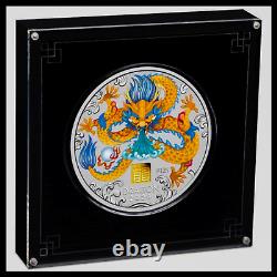 2024 Year Of The Dragon 1K Silver Coloured Coin With 1Gram Gold Privy Mark