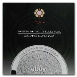 AZTEC CALENDAR 2019 1 Kilo Pure Silver Proof Coin with Box and COA