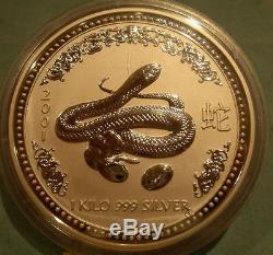 Australia 2001 Silver Kilo $30 Snake
