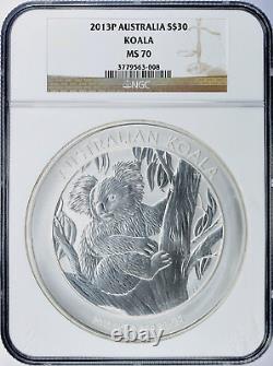 Australia 2013 $30 Silver Koala 1 Kilo Ngc Ms70 32.15 Oz $1,848.88