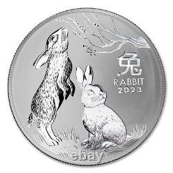 Australia 2023 1 Kilo Silver Year of the Rabbit Lunar Series BU with Capsule