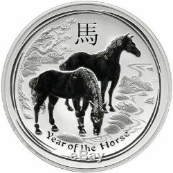 Australia Kilo Silver Lunar Series 2014 Year of The Horse BU Perth Mint with Box