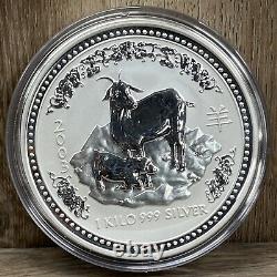 Australia Perth Mint 2003 Lunar Chinese Goat Zodiac Silver Coin 1 Kilo