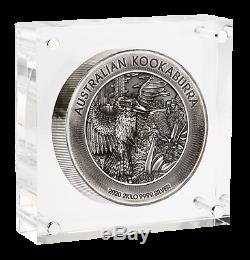 Australian Kookaburra 2020 2 Kilo Silver Antiqued High Relief Coin