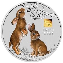 Australian Lunar Series 2023 Year of the Rabbit 1 Kilo Silver with Gold Priv