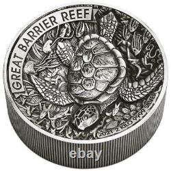 Australien 60 Dollar 2021 Great Barrier Reef High Relief 2 Kilo Silber AF