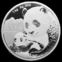 China 300 Yuan 2019 Panda 1 Kilo Silber PP Im Etui