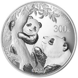 China 300 Yuan 2021 Panda im Etui 1 Kilo Silber PP