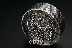 Dragon and Tiger 2022 2 Kilo 9999 Silver Antiqued High Relief $60 Coin 200-mtg