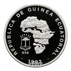 Equatorial Guinea 1992 Silver Kilo Elephant