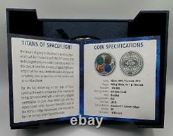 Fiji 2019 Titans of Spaceflight 1/2 Kilo Silver + 28g Titanium Coin 1 of 99