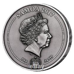 GREEK CHTHONIC GODS 1kilo Silver Coin Antiqued Samoa 2017