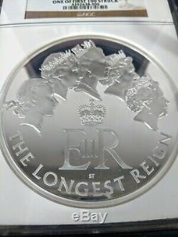 Great Britain Queen Elizabeth Longest Reigning Monarch Silver Kilo Coin PF70 500