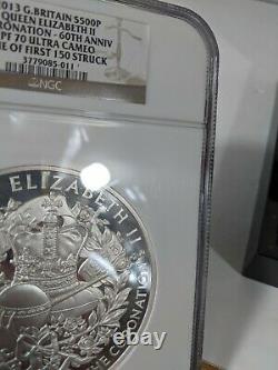 Great Britain Silver Kilo Queens Coronation 60th Anniv NGC PF70 Rare Coin 2013