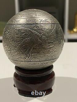 Kilo Dragon & Phoenix Sphere. 9999 Silver