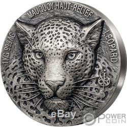 LEOPARD Big Five Mauquoy 1 Kg Kilo Silver Coin 10000 Francs Ivory Coast 2019