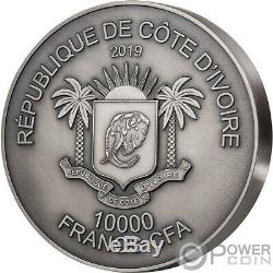 LEOPARD Big Five Mauquoy 1 Kg Kilo Silver Coin 10000 Francs Ivory Coast 2019