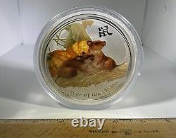 LP396 2008 Year of the Mouse 1/2KG. 999 silver colorized coin Limited Mintage739