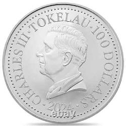 Lot of 10 2024 Tokelau 1 Kilo Mustang Silver Coin. 999 Fine