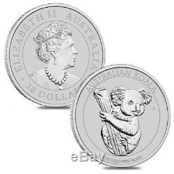 Lot of 2 2020 1 Kilo Silver Australian Koala Perth Mint. 9999 Fine BU In Cap