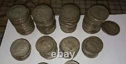 Lot of British silver coins 32.15 Troy OZ total silver weight UK foreign coins