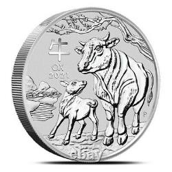 Lunar Ox 1 Kilo Silver. 2021. Mint condition. Silver bullion. Silver coin. AUS