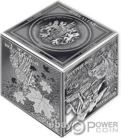 MOST FAMOUSE BULLION 3D Cube 1 KG Kilo Silver Coin 10 Pounds Gibraltar 2022
