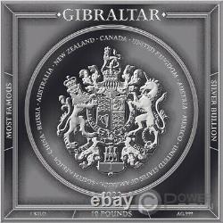 MOST FAMOUSE BULLION 3D Cube 1 KG Kilo Silver Coin 10 Pounds Gibraltar 2022