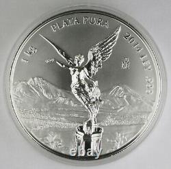 Mexico 2014 Kilo Gram 32.15 Oz Silver Libertad Coin GEM BU Proof Like +BOX & COA