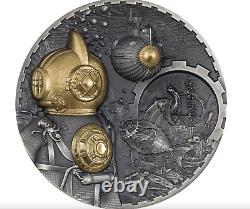 NAUTILUS Steampunk 1 Kg Kilo Silver Coin 100$ Cook Islands 2024