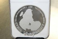 NGC 2017 1 Kilo Silver Coin Chad African Lion Gem Proof Pure 999 Silver