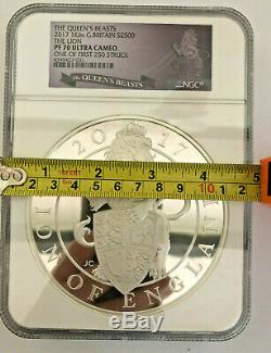 NGC PF 70 The Lion of England UK Silver Proof One Kilo Coin The Queen's Beasts