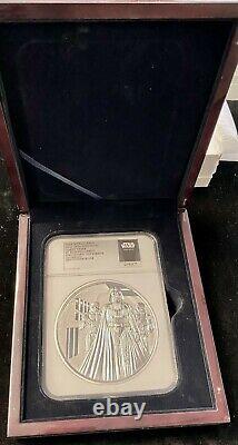Ngc Pf70 Ucam Darth Vader Star Wars Classic 2016 Nuie 1 Kilo Silver Coin $100