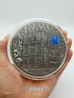 Niue 2020 50$ Cathedral NOTRE DAME de Paris TIFFANY GLASS 1 KILO Silver Coin