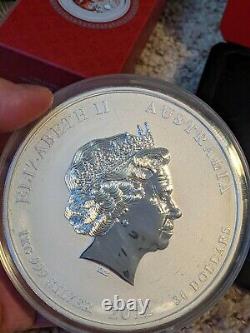 Perth mint Australia 2012 lunar dragon 1 kilo silver colorized proof coin