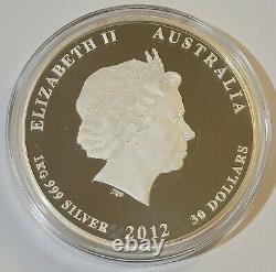 Rare 2012 Australia 999 Silver Lunar Dragon Proof 1 Kilo Mintage 500