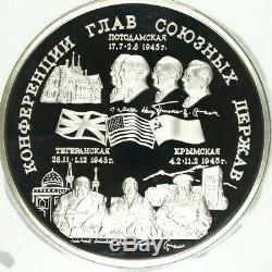 Russia 1995 Silver 1 Kilo kg Coin 100 Rubles WWII Allied Commanders NGC PF66