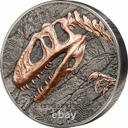 Sinraptor Evolution of Life 1 Kilo Antique Finish Silver Coin Mongolia 2020