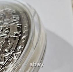 South Korea 1 Kilo Silver Stacker Achilles Shield Concave Coin 333 Mintage withCap