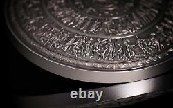 South Korea Achilles Shield 1 Kilo Silver Antiqued Concave Stacker