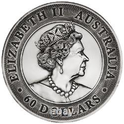 The LAST Queen Elizabeth Portrait Dragon/Tiger 2 Kilo Antiqued Silver $60 Coin